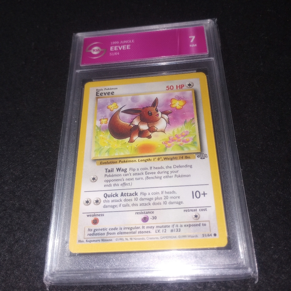 1999 Pokemon Jungle Eevee Graded TGA 7 Nm 51/64 Near Mint